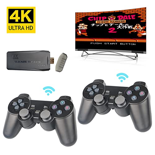 Nikodocr Wireless Retro Game Console, Plug and Play Video Game Stick Built in 10000+ Games,9 Classic Emulators, 4K High Definition HDMI Output for TV with Dual 2.4G Wireless Controllers
