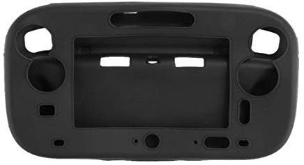 For WiiU Gamepad Controller Protective Soft Rubber Shell Case Cover WiiU Controller (Black)