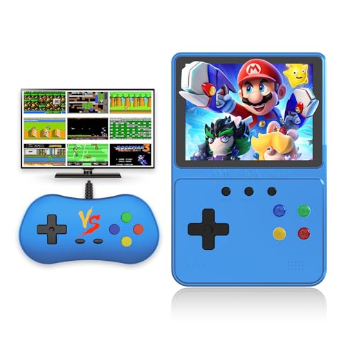 ToySafari Retro Portable Handheld Game Console to 500 FC Classic Games Anytime Anywhere, 3.5In Screen Handheld Video Game Console 1200mAh, Game Boy Support for Connecting TV & Two Players(Blue)