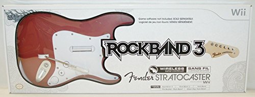 Mad Catz Rock Band 3 Wii/Wii-U Wireless Fender Stratocaster Guitar RED