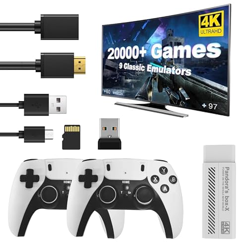 Wireless Retro Game Console - Retro Play Game Stick,Nostalgia Stick Game,9 Classic Emulators,4K HDMI Output,Plug and Play Video Game Stick Built in 20000+ Games with 2.4G Wireless Controllers(64G)-01
