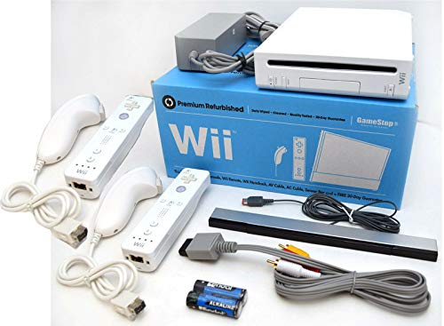 Nintendo Wii Video Game System with TWO Controllers and Nunchuks Bundle RVL-001 GameCube Console WHITE