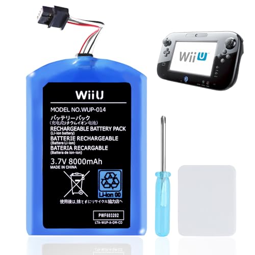 UCEC 8000mAh Wii U Gamepad Battery Replacement Rechargeable Battery Pack Wii Accessories for Nintendo Wii U Gamepad