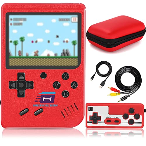 Retro Handheld Game Console, Mini Arcade Machines Built-in 400 Classical FC Games, Portable Handheld Video Games for Kids and Adult, Gameboy Console Box Support TV Output. (Red)