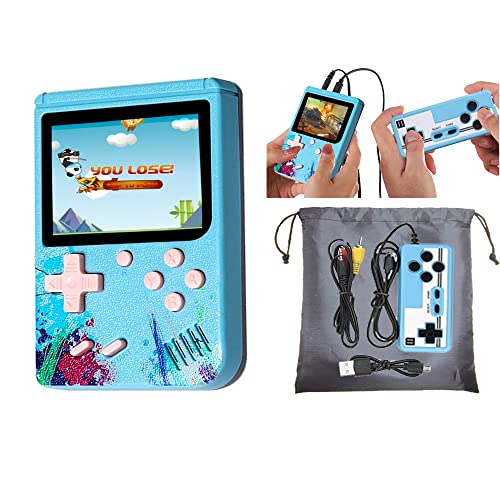 Handheld Gameboy Mini Game Player for Kids and Adults, Retro Game Console with 500 in 1 Built-in Video Games, Portable Game Machine Gift for Family and Friends, Support 2 Players and Connecting to TV